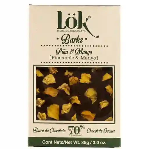 Lok Barra de Chocolate Bark de Piña y Mango