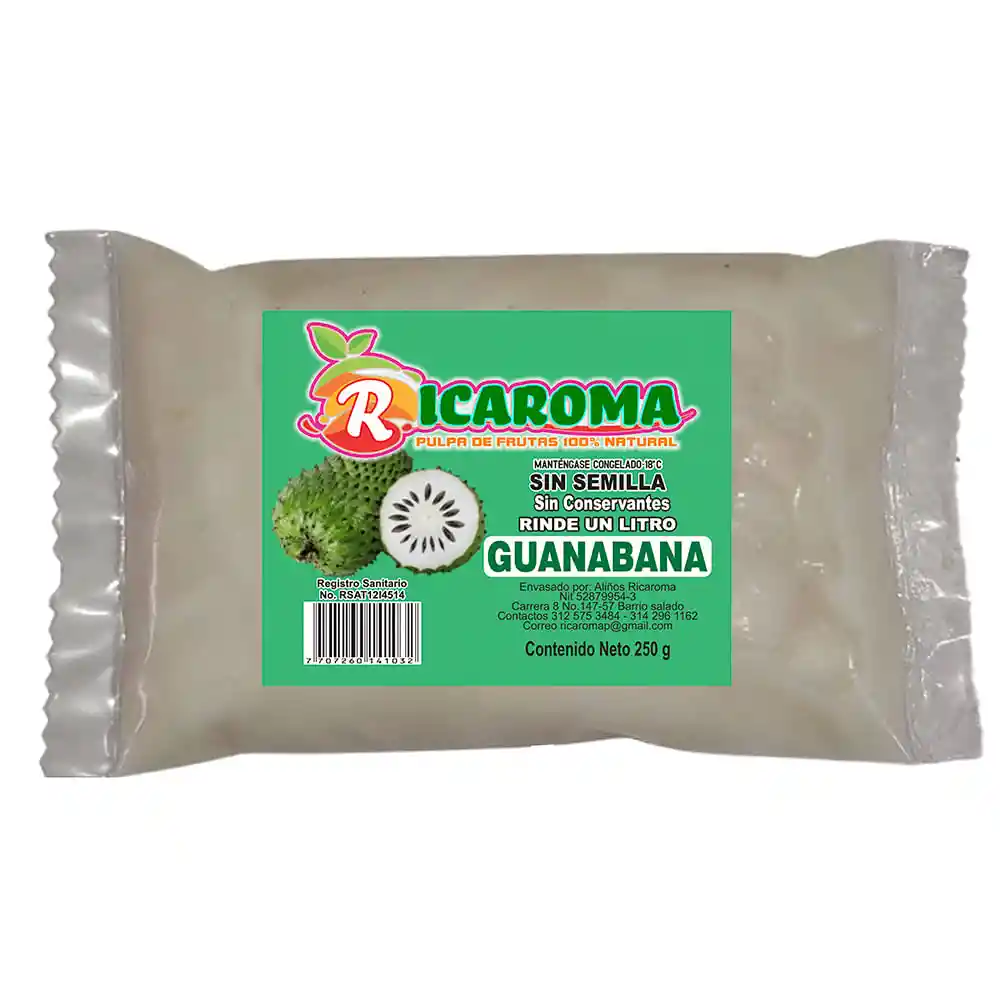 Pulpa Fruta Ricaroma Frutos Amarillos X250 G