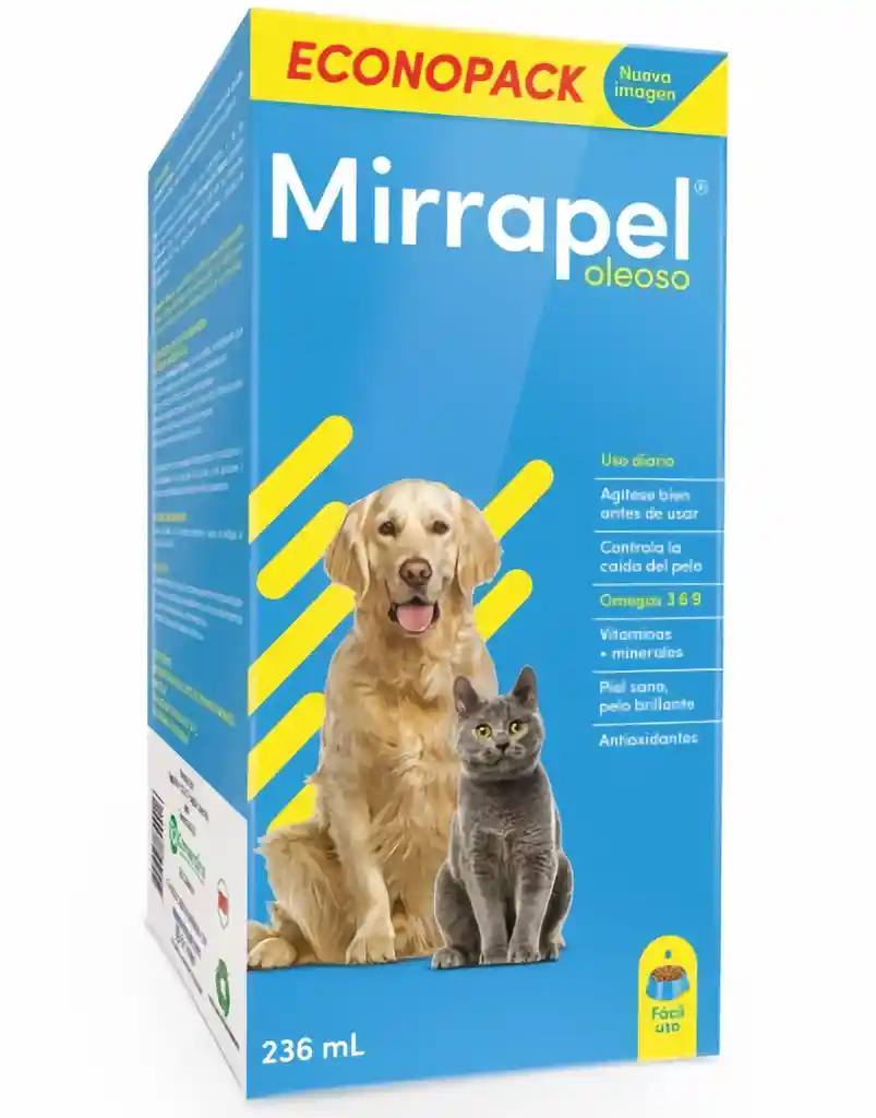 Mirrapel Suplemento Para Perros Y Gatos Mirrapel Oleoso 236 Ml