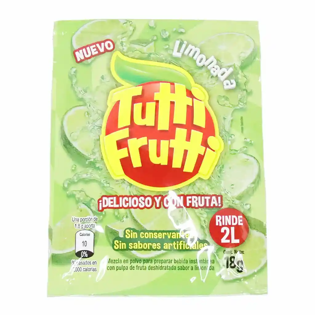 Tutti Frutti en Polvo Limonada Sobre x 18 g