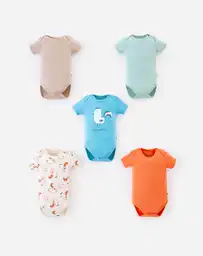 Set de Bodies Manga Corta Bebito Cometa Niño X5 Baby Fresh
