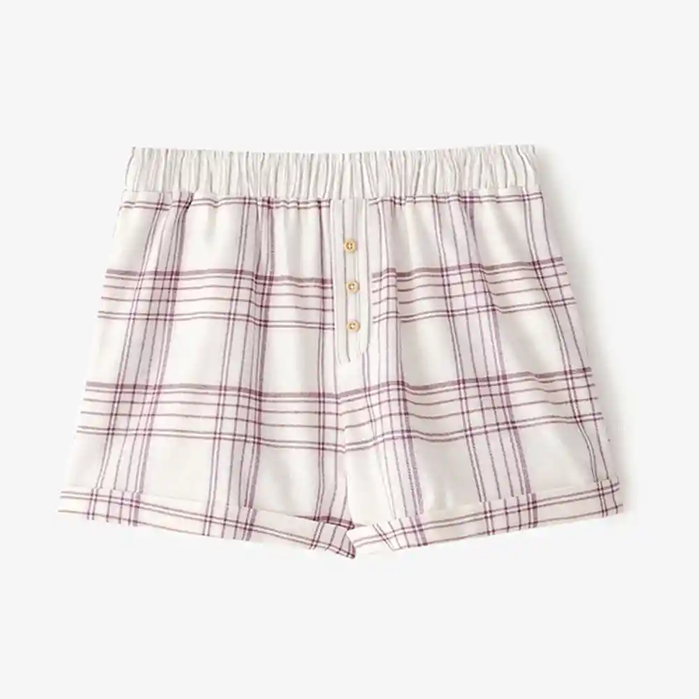 Short Tiro Medio Cintura Con Elástico Femenino Lacah Short Gef