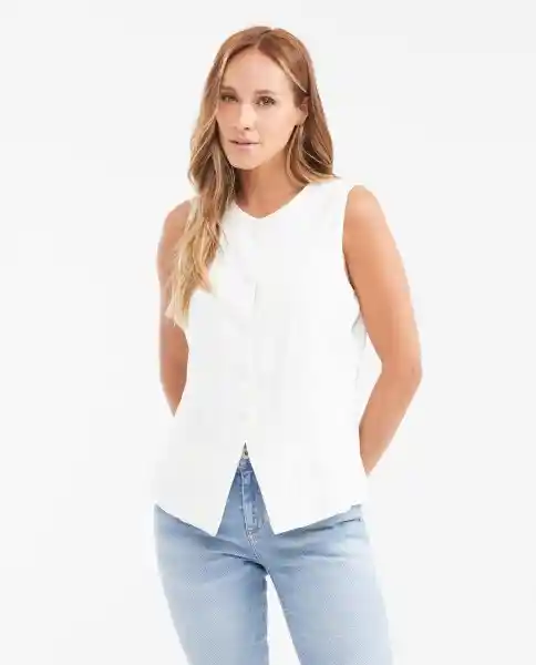 Camisa Linen Vest Crudo Pristino Claro Talla XS Chevignon