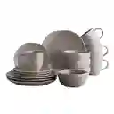 Vajilla Concreto 4 Puestos 16 Piezas Corona Vl1810040116