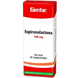 Genfar Espironolactona (100 mg) 20 Comprimidos