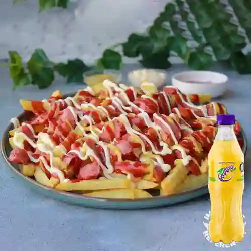 Combo Salchipapa Tradicional + Quatro Original 400ML