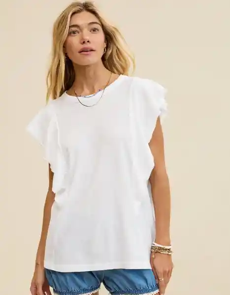 Camiseta Aerie Blanco Talla Medium 3805100 American Eagle