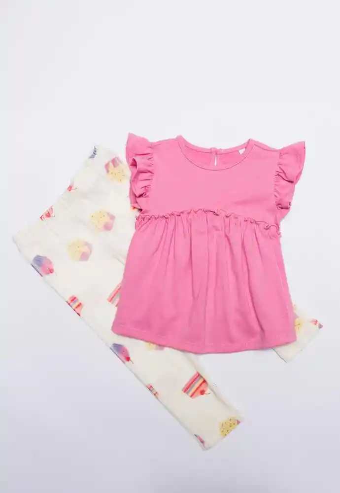 Conjunto Largo 6/9 Meses-rosado