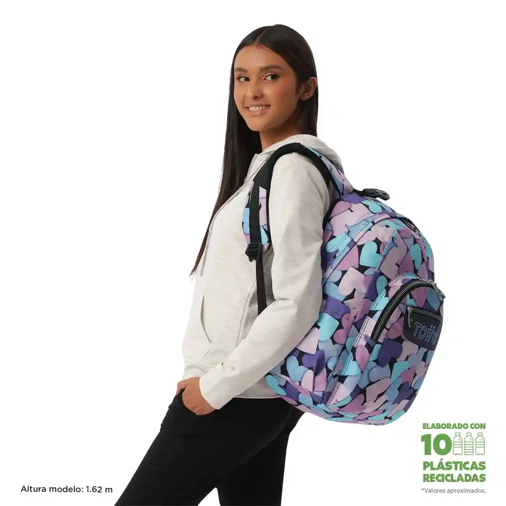 Morral Juvenil Porta Pc 14" Acuarela Azul