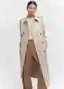 Abrigo Trench Chicago Piedra Talla XL Mujer Mango