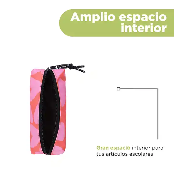 Cartuchera Estampado de Corazón Serie Black & White Rosa Miniso