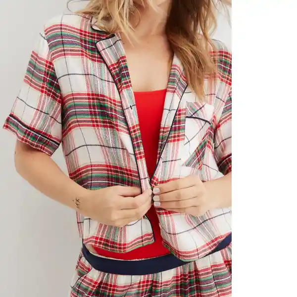 Camisa de Pijama Rojo Talla: X-SMALL American Eagle