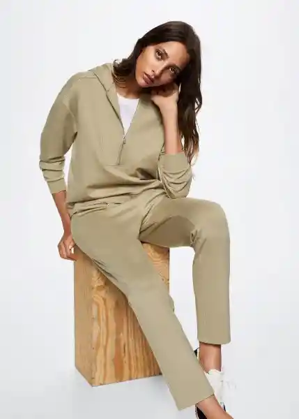 Pantalón Florida Khaki Talla 24 Mujer Mango