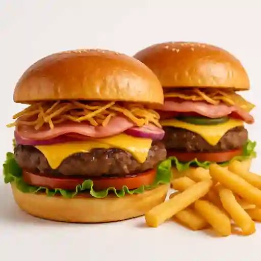 Burger para Dos + Papitas
