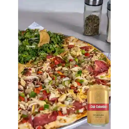 Combo Pizza Mucha Pizza + Club col. Dorada Lta 330ml