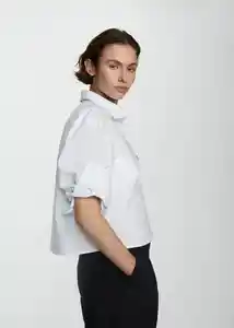Camisa Rua Celeste Talla M Mujer Mango