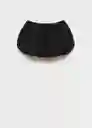 Falda Pompa Negro Talla 32 Mujer Mango