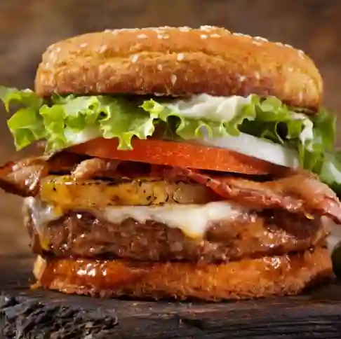 Hamburguesa Hawaiana en Combo Papas