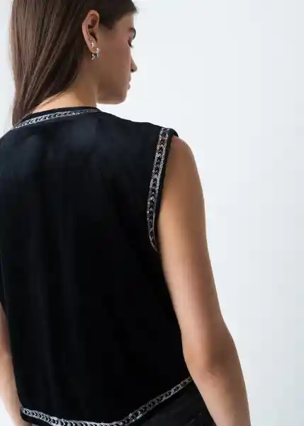 Chaleco Mujer Negro Puro Ultraoscuro Talla S 423G070 Naf Naf