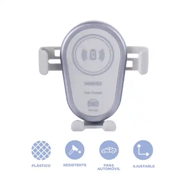 Soporte de Celular Para Carro Con Cargador Serie Blanco Miniso