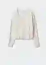 Jersey Crayon2 Blanco Talla S Mujer Mango