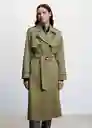 Abrigo Trench Angela Khaki Talla 26 Mujer Mango