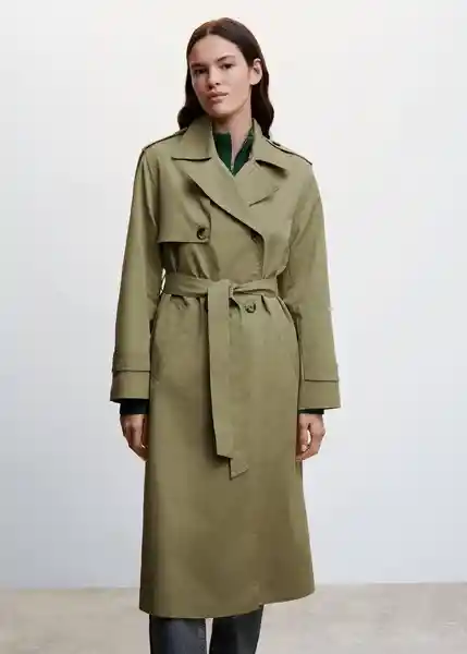 Abrigo Trench Angela Khaki Talla 26 Mujer Mango