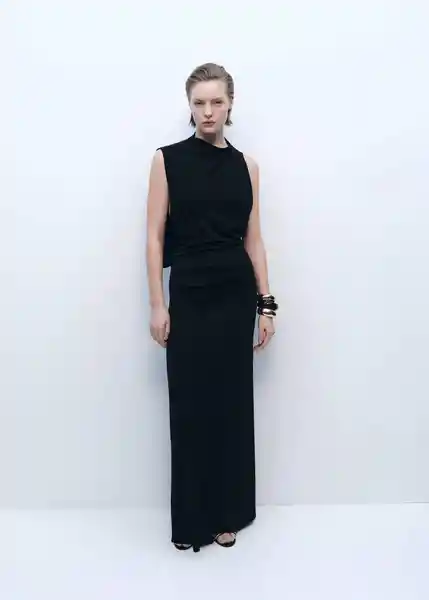 Vestido Enya Negro Talla M Mujer Mango