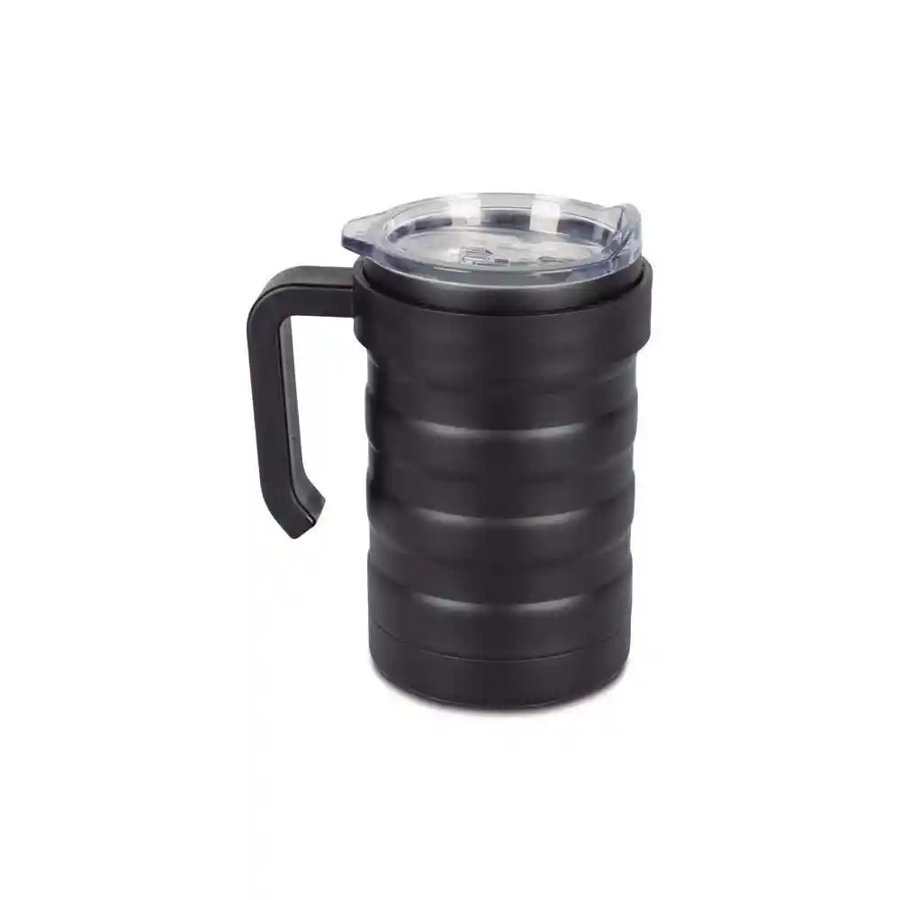 Ambiente Gourmet Jarra Mug Doble Pared en Acero Con Tapa Negro