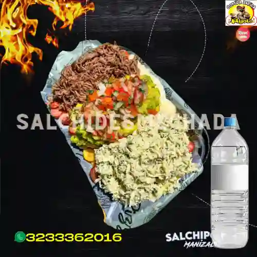Combo Salchidesmechada Personal +Botella de Agua 600Ml