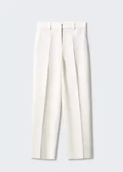 Pantalón Boxy Off White Talla 32 Mujer Mango