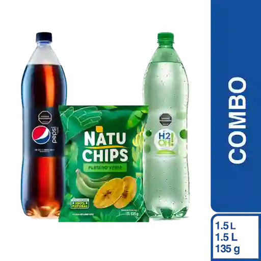 Combo Pepsi Sin Azúcar + H2Oh! Líma Limón + Natuchips Verde