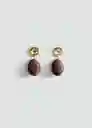 Pendientes Melania Marrón Talla 99 Mujer Mango