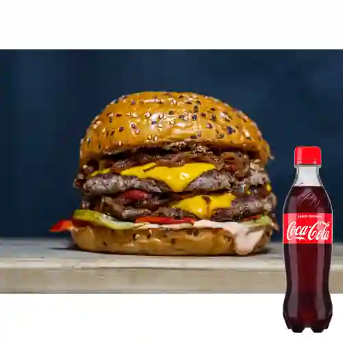 Burg gordo pan chicharron+coca-cola400ml