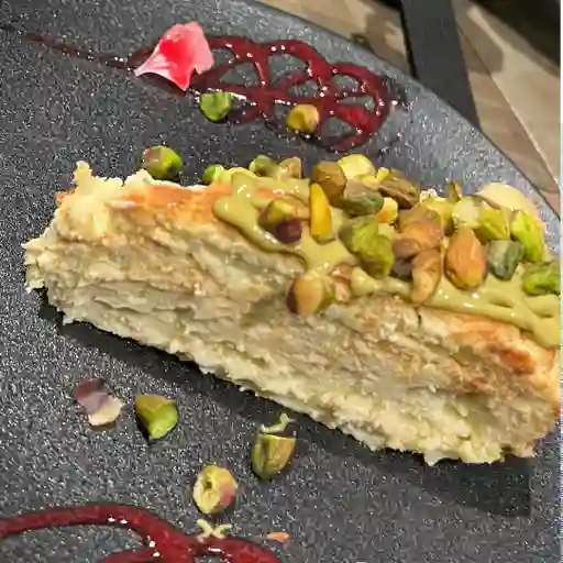 Tarta vasca de pistacho