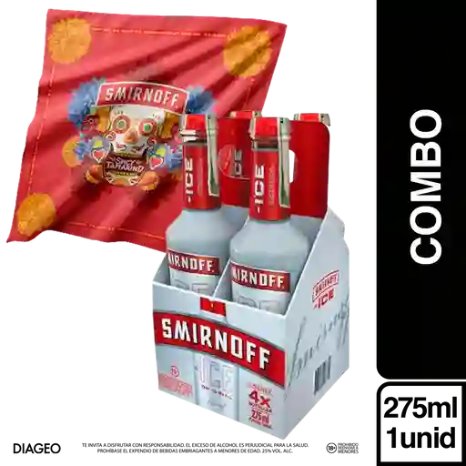 Combo Smirnoff Ice Cóctel Original 4 Und + Pañoleta