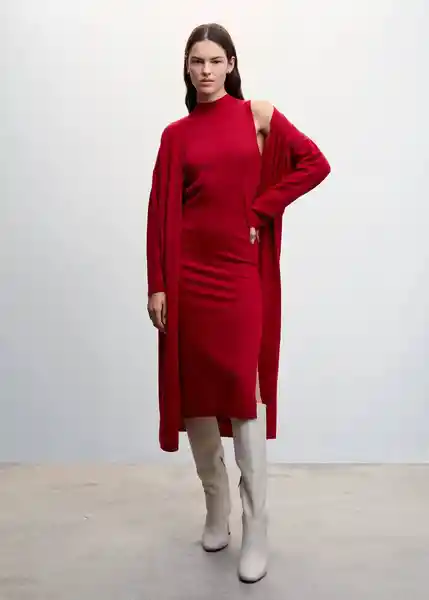 Vestido Port Rojo Talla S Mujer Mango