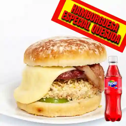 Combo Hamburguesa Especial Quesuda + Premio 400 ml