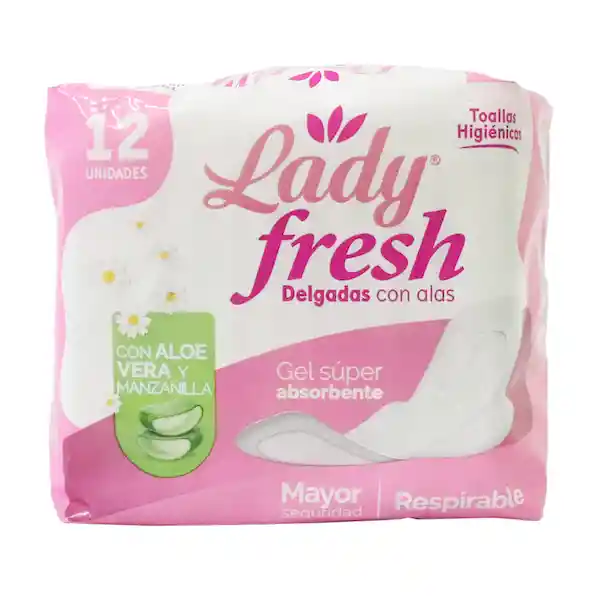 Ladyfresh Toalla Higiénicas Alas Tela