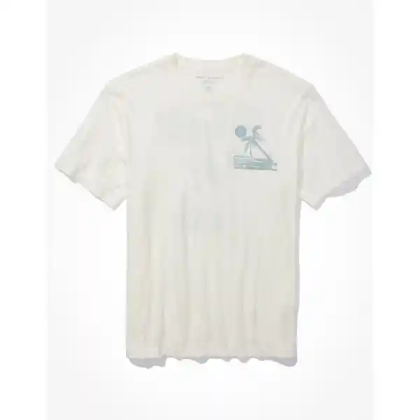 Camiseta Hombre Blanco Talla Large American Eagle