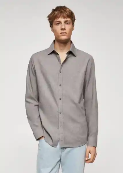 Camisa Galdana Gris Talla S Hombre Mango