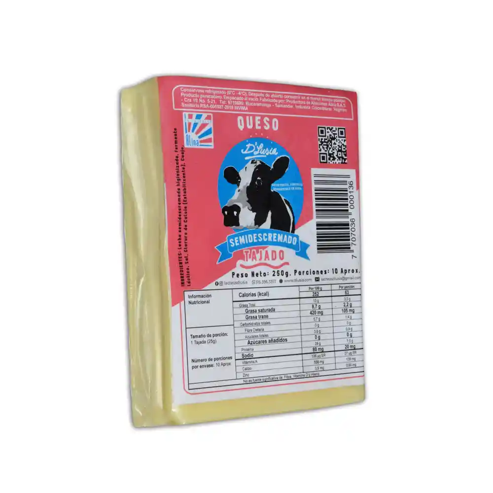 D Lusia  Queso Light Tajado 