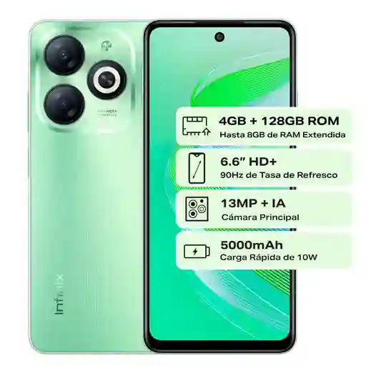 Celular Infinix Smart 8 128 Gb 4 Gb Ram Verde Estuche/ Cargador/ Pin