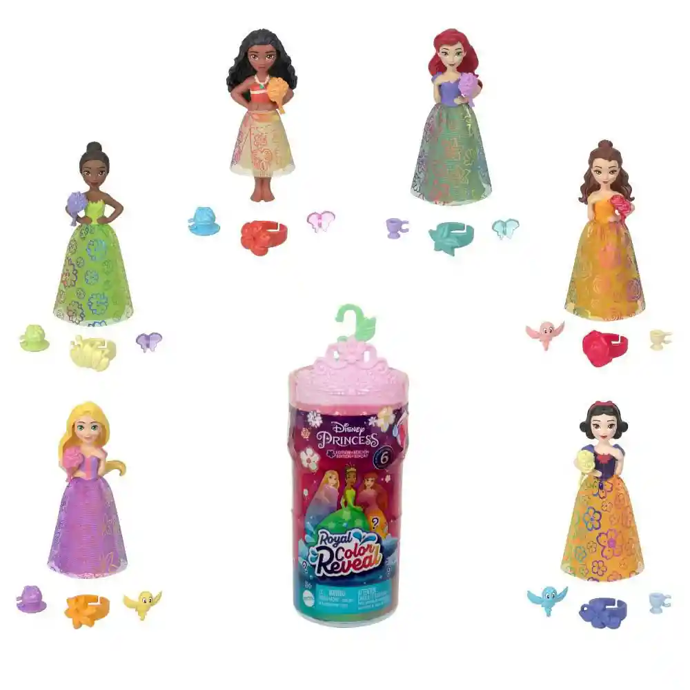 Disney Princesa Muñeca Mini Color Reveal Fiesta Floral