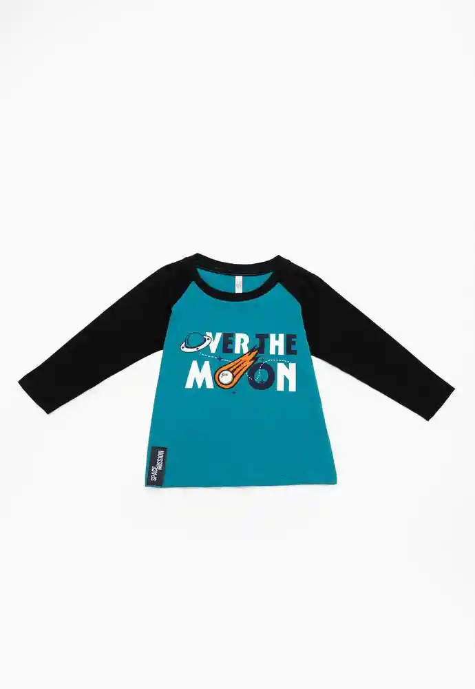 Camiseta Manga Larga 2t-azul