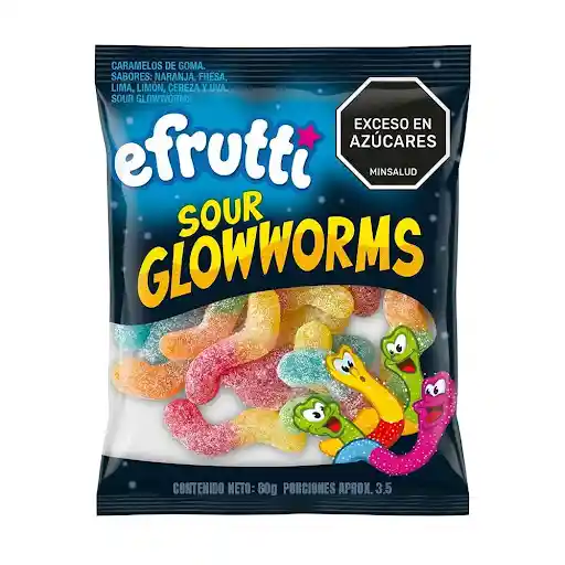Gomas E.frutti Sour Glowworms Paquete