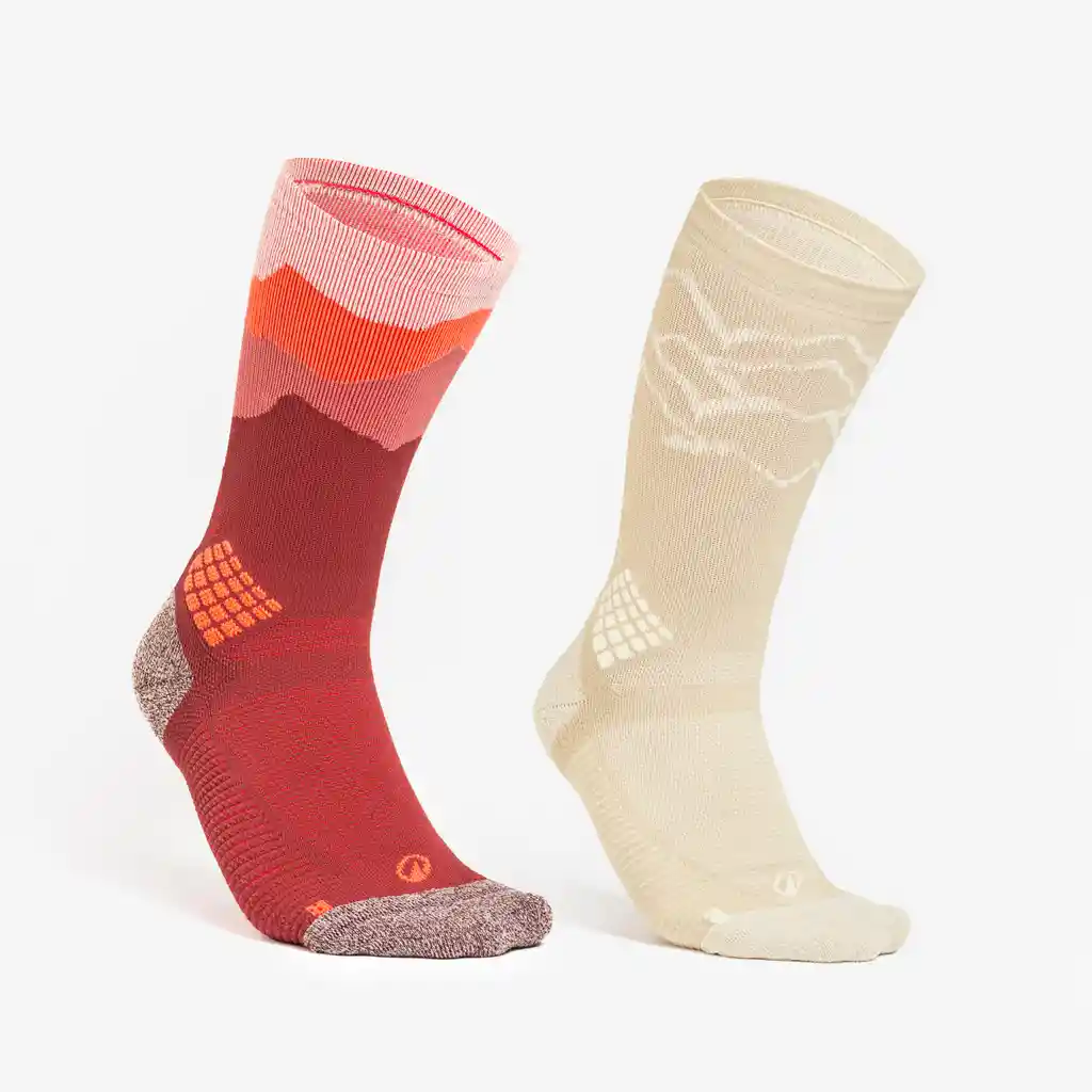 Medias de Senderismo Caña Larga Kit de 2 Pares Para Adultos Quechua Hike 500