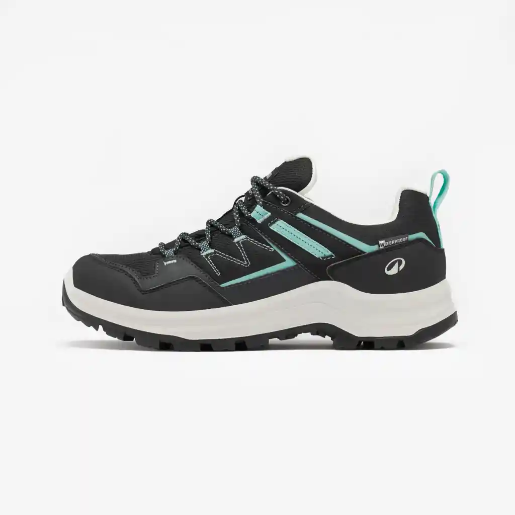 Tenis de Senderismo Impermeables Para Mujer Quechua Mh100 - Negro