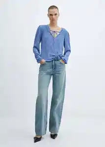 Blusa Pomelo Azul Talla S Mujer Mango