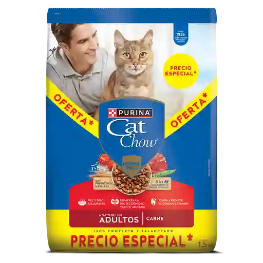 Comida para gatos Purina Cat Chow adulto carne x 1,5kg OFERTAS